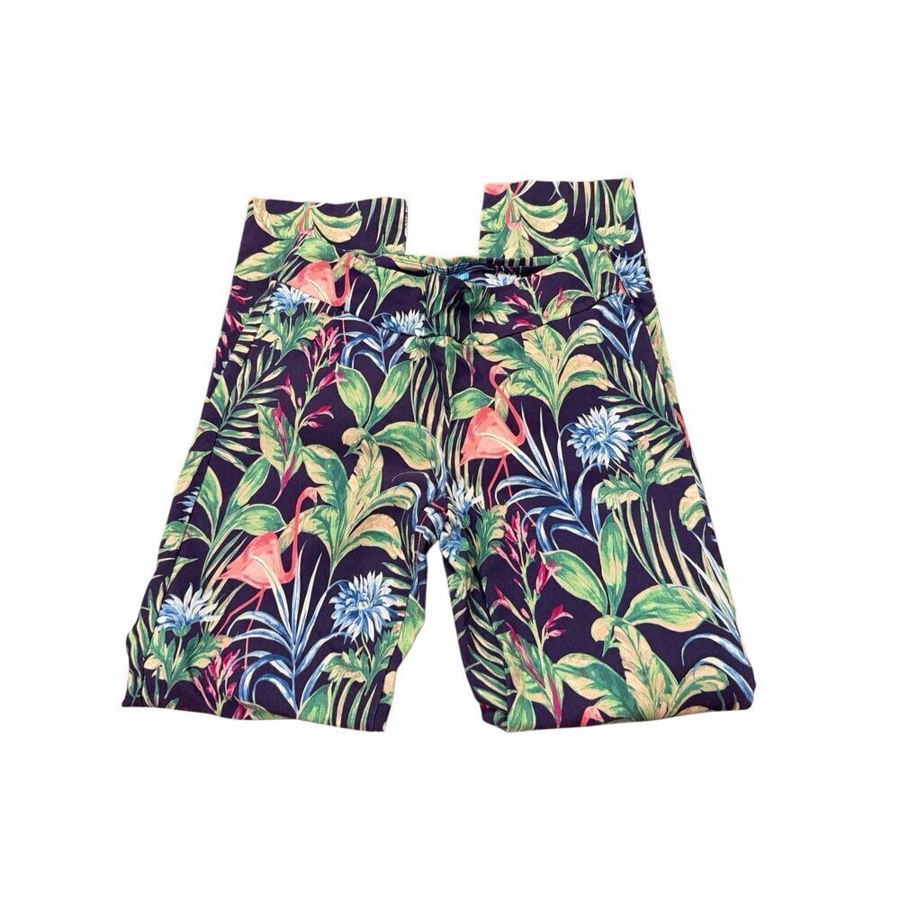 J McLaughlin tropical flamingo pants- size 8